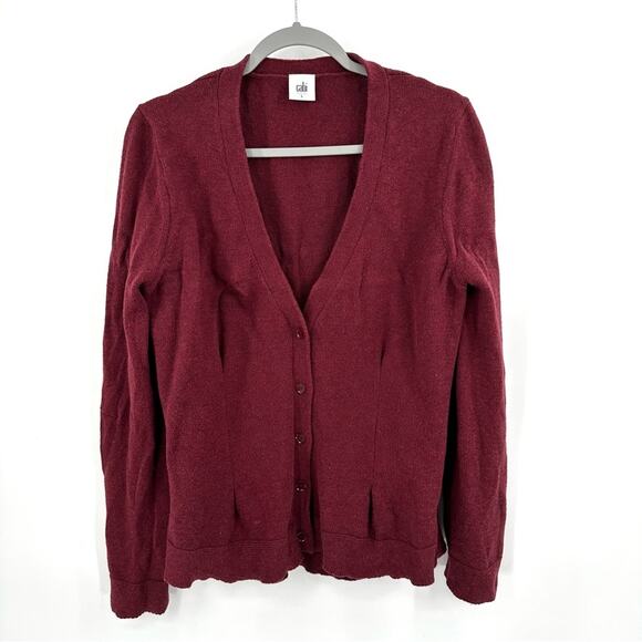 CAbi Sweaters - CAbi Catch Darted Cardigan 3529 in burgundy Size L